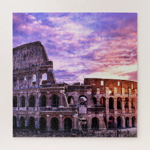 Het schilderen van Colosseum in Rome bij zonsonder Legpuzzel