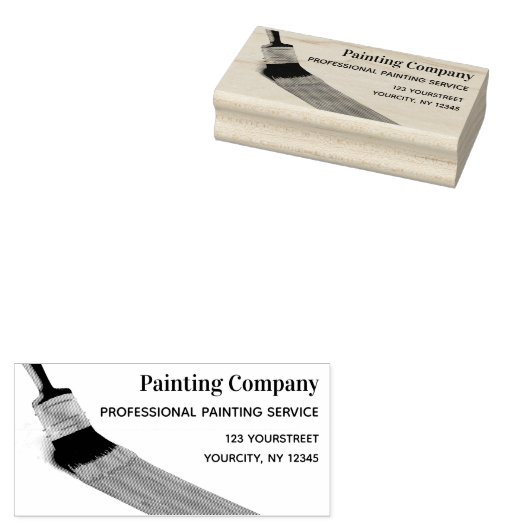 Het schilderen van de BedrijfsBorstel van de Diens Rubberstempel (Gestempeld)