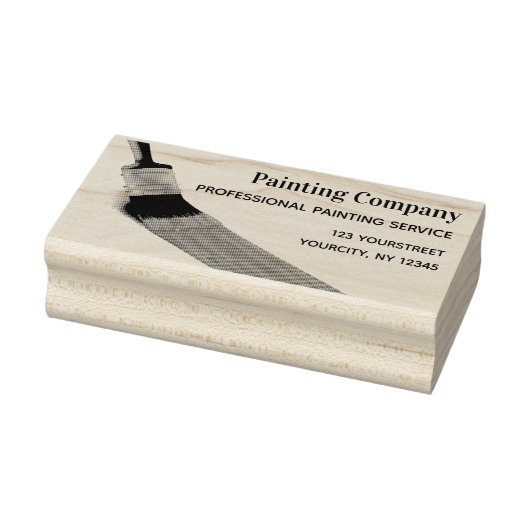 Het schilderen van de BedrijfsBorstel van de Diens Rubberstempel (Stempel)