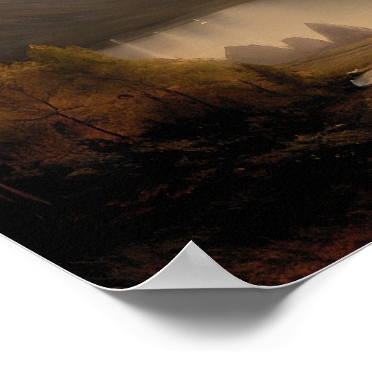 Het schilderen van de bergplaats in het meer - lan poster (Hoek)