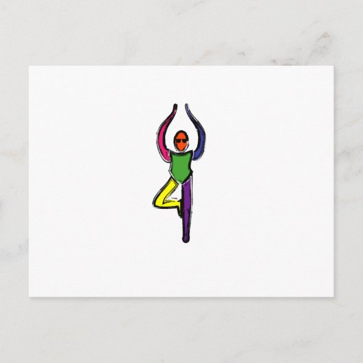 Het schilderen van de boomyoga pose. briefkaart (Voorkant)