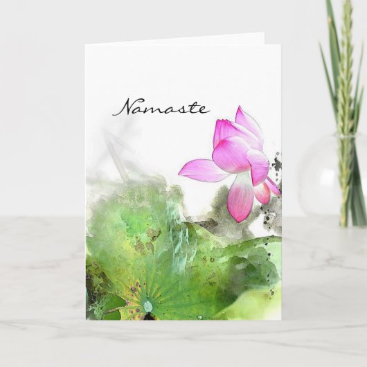 Het Schilderen van de Borstel van LOTUS l van de Feestdagen Kaart (Voorkant)