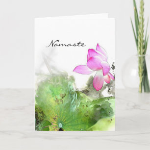 Het Schilderen van de Borstel van LOTUS l van de Feestdagen Kaart