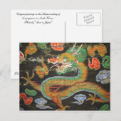 Het schilderen van de draak op het Koreaanse Briefkaart (Voorkant / Achterkant)