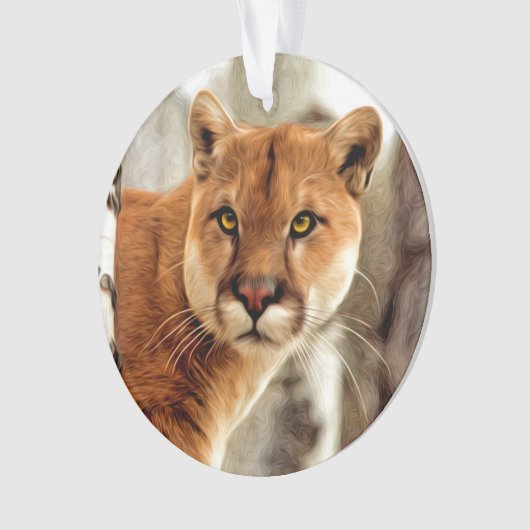 Het Schilderen van de Foto van de poema Ornament (voorkant)