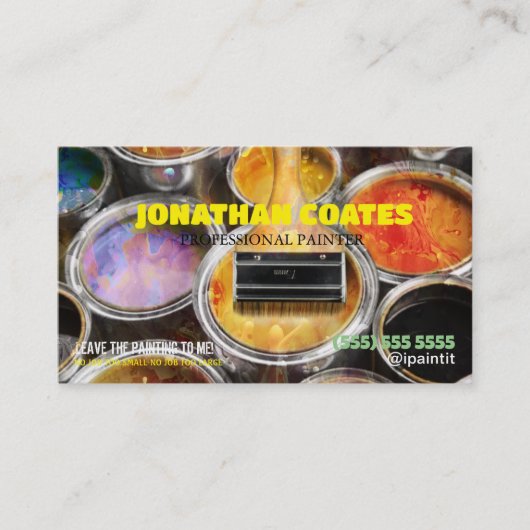 Het schilderen van de Kans van de Baan van de Verf Visitekaartje (Voorkant)