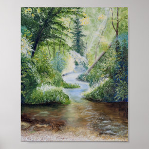 Het schilderen van de olie van Creek Poster