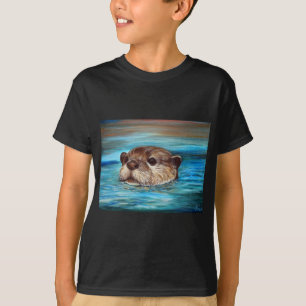 Het Schilderen van de Otter van de rivier T-shirt