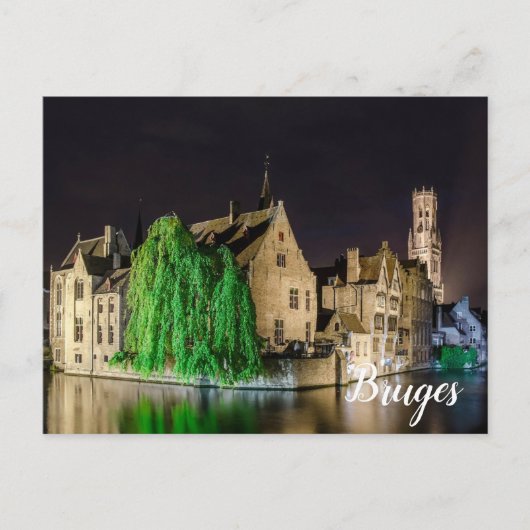 Het schilderen van de oude stad Brugge en de Belfr Briefkaart (Voorkant)