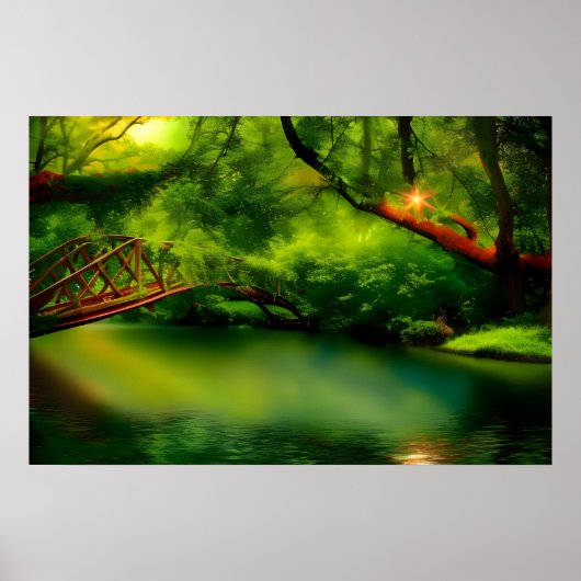 het schilderen van de rivierbrug, poster (Voorkant)