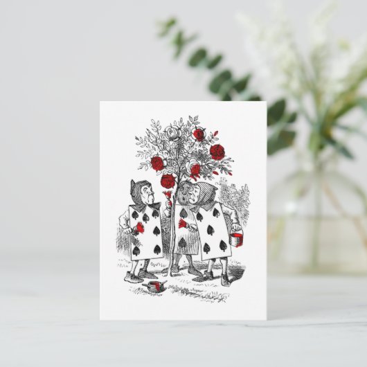 Het schilderen van de Rozen Rood Briefkaart (Staand voorkant)