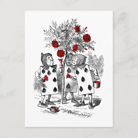 Het schilderen van de Rozen Rood Briefkaart (Voorkant)