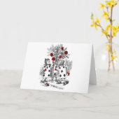 Het schilderen van de Rozen Rood Kaart (Gele Bloem)