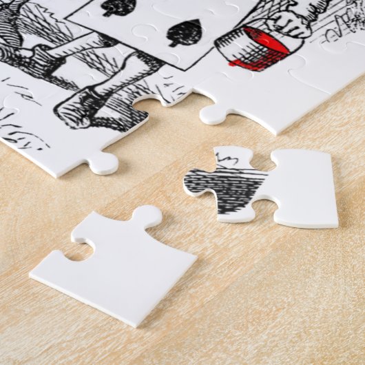 Het schilderen van de Rozen Rood Legpuzzel (Zijkant)