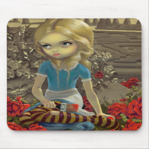 "Het schilderen van de Rozen Rood" Mousepad Muismat