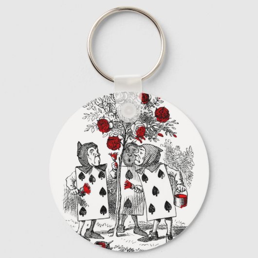 Het schilderen van de Rozen Rood Sleutelhanger (Voorkant)