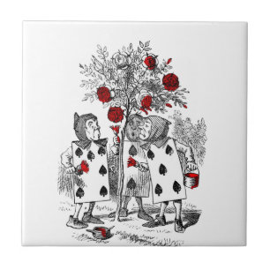 Het schilderen van de Rozen Rood Tegeltje