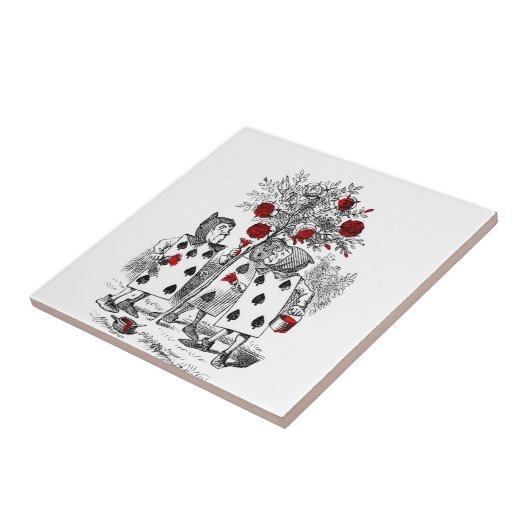 Het schilderen van de Rozen Rood Tegeltje (Zijkant)