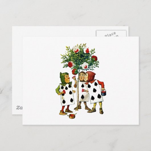 HET SCHILDEREN VAN DE ROZEN VAN DE KONINGIN BRIEFKAART (Voorkant / Achterkant)