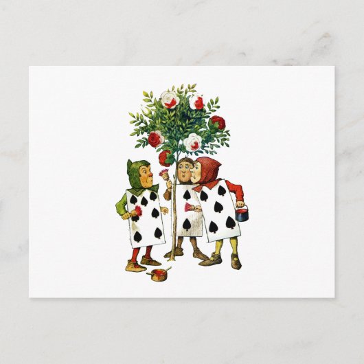 HET SCHILDEREN VAN DE ROZEN VAN DE KONINGIN BRIEFKAART (Voorkant)