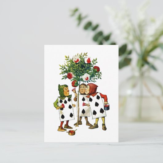 HET SCHILDEREN VAN DE ROZEN VAN DE KONINGIN BRIEFKAART (Staand voorkant)