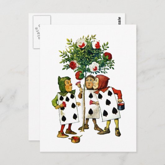 HET SCHILDEREN VAN DE ROZEN VAN DE KONINGIN BRIEFKAART (Voorkant / Achterkant)