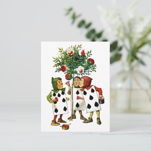 Het schilderen van de Rozen van de koningin in Ali Briefkaart (Staand voorkant)