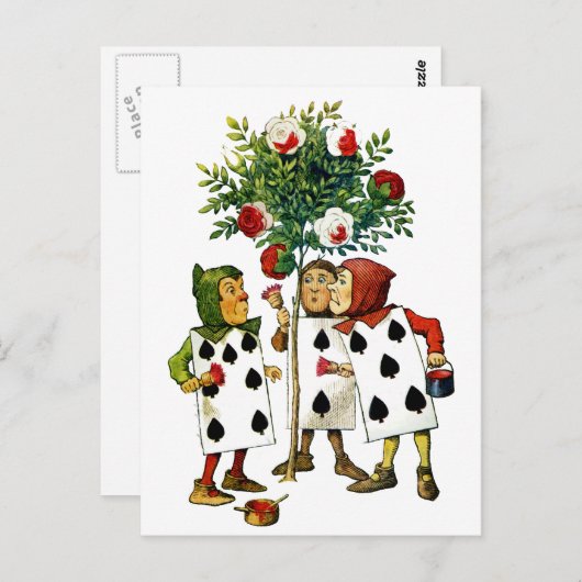 Het schilderen van de Rozen van de koningin in Ali Briefkaart (Voorkant / Achterkant)