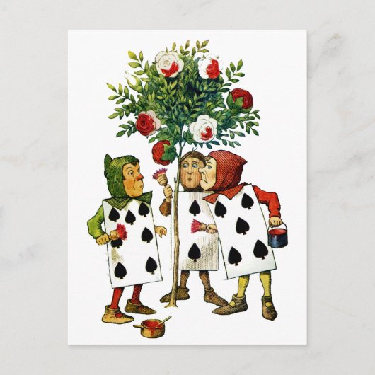 Het schilderen van de Rozen van de koningin in Ali Briefkaart (Voorkant)