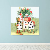 Het schilderen van de Rozen van de koningin van he Canvas Afdruk (Insitu (Houten vloer))