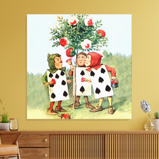 Het schilderen van de Rozen van de koningin van he Canvas Afdruk (Insitu (Woonkamer))