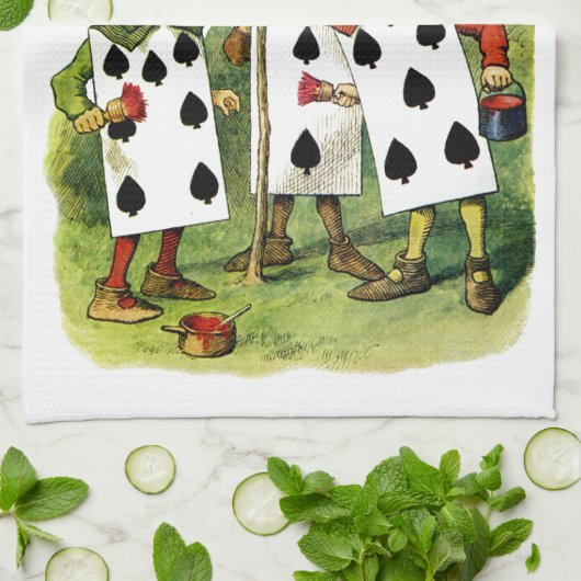 Het schilderen van de Rozen van de koningin van he Theedoek (Gevouwen)