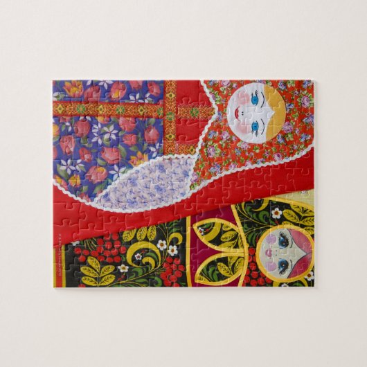 Het schilderen van de Russische Matryoshkapop Legpuzzel (Horizontaal)