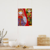 Het schilderen van de Russische Matryoshkapop Poster (Keuken)