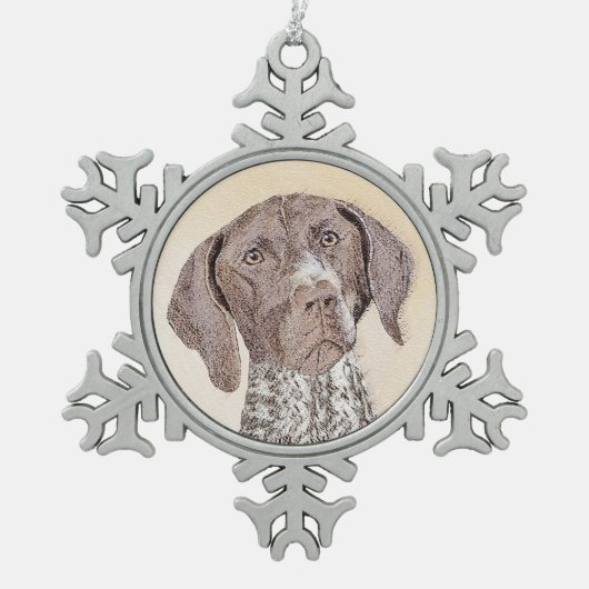 Het schilderen van de schilder van de Schilder van Tin Sneeuwvlok Ornament (Voorkant)