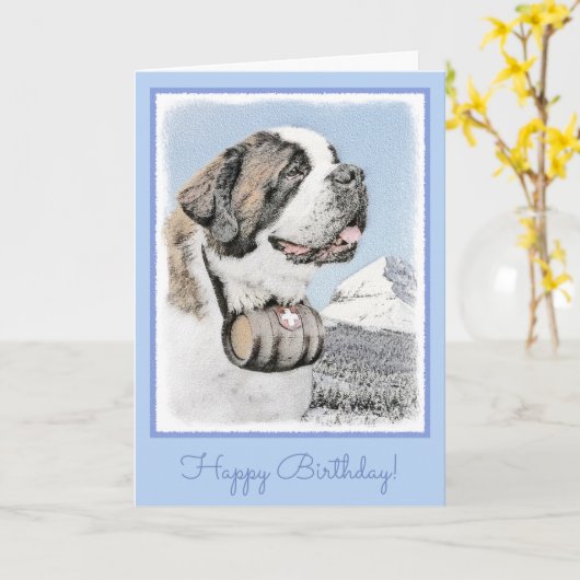 Het Schilderen van de sint-bernard - het Leuke Kaart (Gele Bloem)