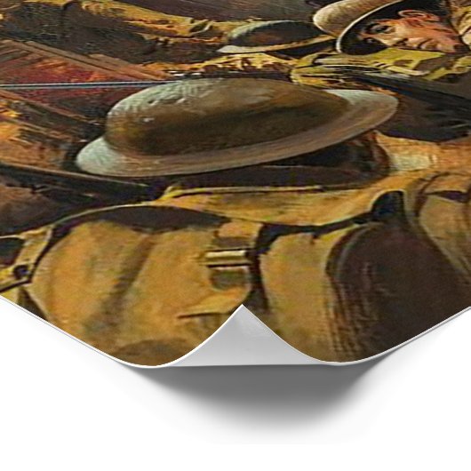 Het schilderen van de strijd in de loopgraven van  poster (Hoek)