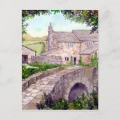 Het Schilderen van de Waterverf van de Brug van de Briefkaart (Voorkant)