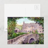 Het Schilderen van de Waterverf van de Brug van de Briefkaart (Voorkant / Achterkant)