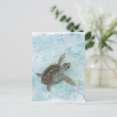 Het Schilderen van de Waterverf van de schildpad Briefkaart (Staand voorkant)