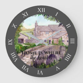 Het Schilderen van de Waterverf van de Stone Brug Grote Klok