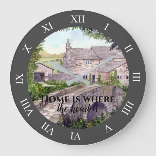 Het Schilderen van de Waterverf van de Stone Brug Grote Klok (Voorkant)