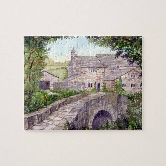 Het Schilderen van de Waterverf van de Stone Brug Legpuzzel (Horizontaal)