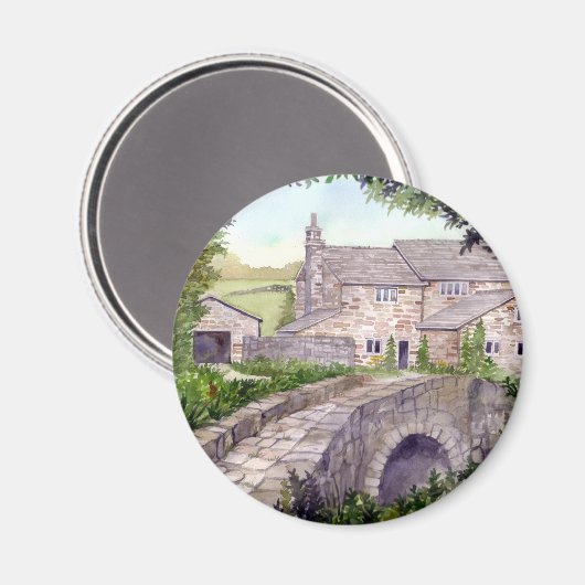 Het Schilderen van de Waterverf van de Stone Brug Magneet (Voorkant / Achterkant)