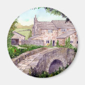 Het Schilderen van de Waterverf van de Stone Brug Magneet (Voorkant)