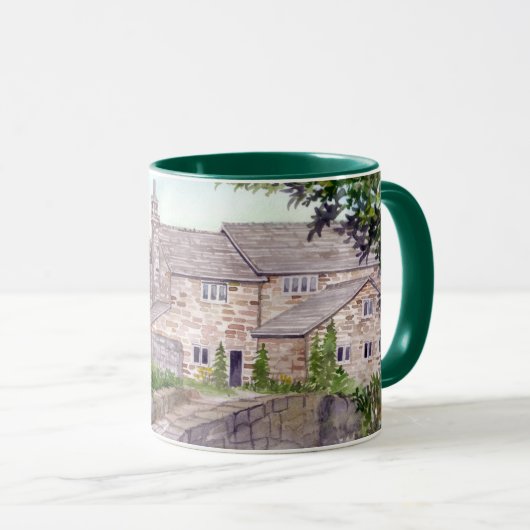 Het Schilderen van de Waterverf van de Stone Brug Mok (Voorkant rechts)