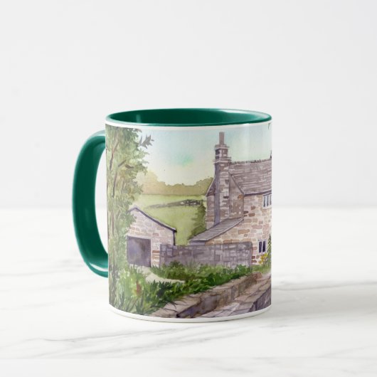 Het Schilderen van de Waterverf van de Stone Brug Mok (Voorkant links)