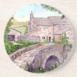 Het Schilderen van de Waterverf van de Stone Brug Zandsteen Onderzetter