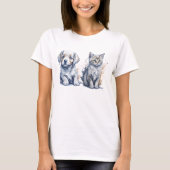 Het Schilderen van de waterverf van een Kute Puppy T-shirt (Voorkant)