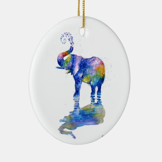 Het schilderen van de waterverf van Happy olifant Keramisch Ornament (Rechts)